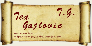 Tea Gajlović vizit kartica